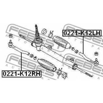 Наконечник поперечной рулевой тяги FEBEST 0221-K12LH-1