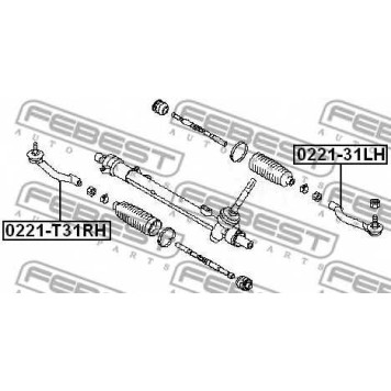 Наконечник поперечной рулевой тяги FEBEST 0221-T31RH-1