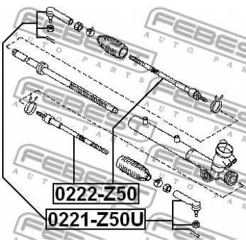 Наконечник поперечной рулевой тяги FEBEST 0221-Z50U-1