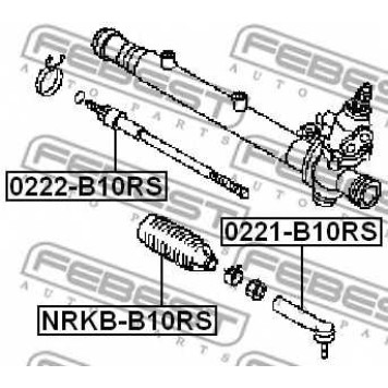 Осевой шарнир рулевой тяги FEBEST 0222-B10RS-1