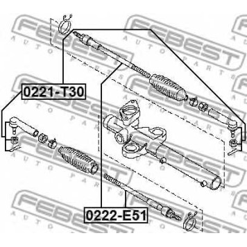 Осевой шарнир рулевой тяги FEBEST 0222-E51-1