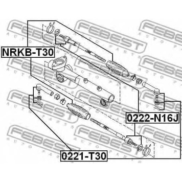 Осевой шарнир рулевой тяги FEBEST 0222-N16J-1
