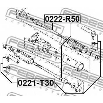 Осевой шарнир рулевой тяги FEBEST 0222-R50-1