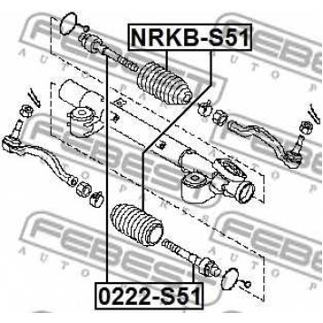 Осевой шарнир рулевой тяги FEBEST 0222-S51-1