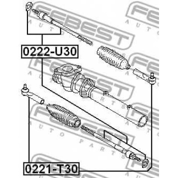 Осевой шарнир рулевой тяги FEBEST 0222-U30-1