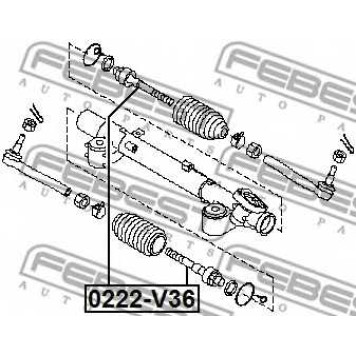 Осевой шарнир рулевой тяги FEBEST 0222-V36-1