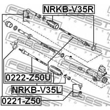 Осевой шарнир рулевой тяги FEBEST 0222-Z50U-1