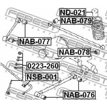 Тяга / стойка стабилизатора FEBEST 0223-260-1