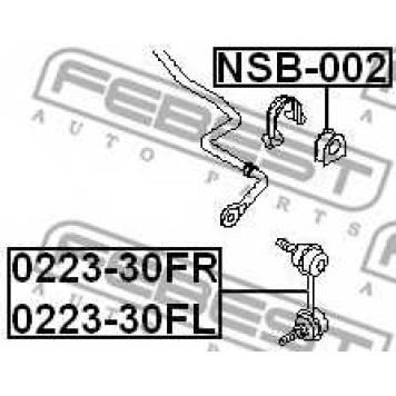 Тяга / стойка стабилизатора FEBEST 0223-30FL-1