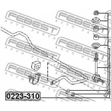 Тяга / стойка стабилизатора FEBEST 0223-310-1