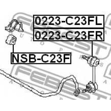 Тяга / стойка стабилизатора FEBEST 0223-C23FR-1