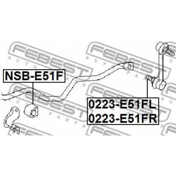 Тяга / стойка стабилизатора FEBEST 0223-E51FR-1