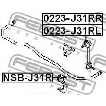 Тяга / стойка стабилизатора FEBEST 0223-J31RR-1