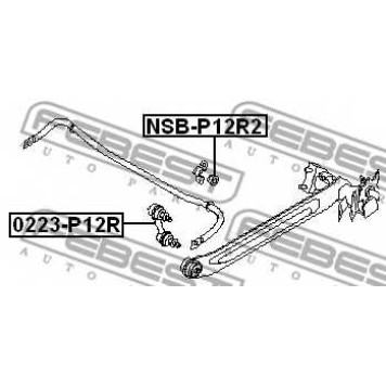 Тяга / стойка стабилизатора FEBEST 0223-P12R-1