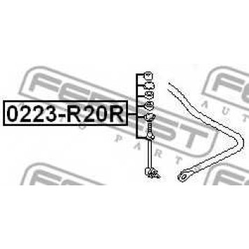 Тяга / стойка стабилизатора FEBEST 0223-R20R-1