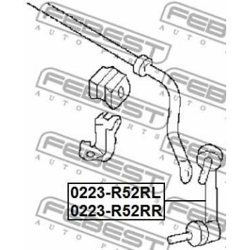 Тяга / стойка стабилизатора FEBEST 0223-R52RL-1