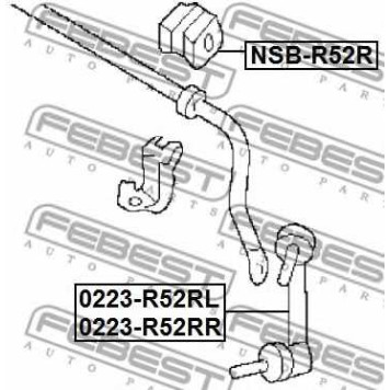 Тяга / стойка стабилизатора FEBEST 0223-R52RR-1