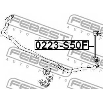 Тяга / стойка стабилизатора FEBEST 0223-S50F-1