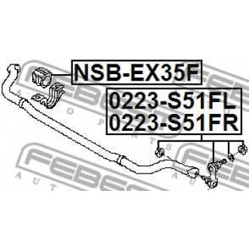 Тяга / стойка стабилизатора FEBEST 0223-S51FR-1