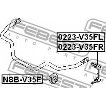 Тяга / стойка стабилизатора FEBEST 0223-V35FL-1