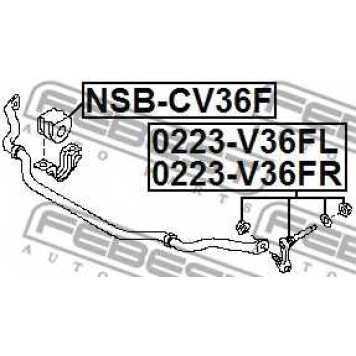 Тяга / стойка стабилизатора FEBEST 0223-V36FR-1