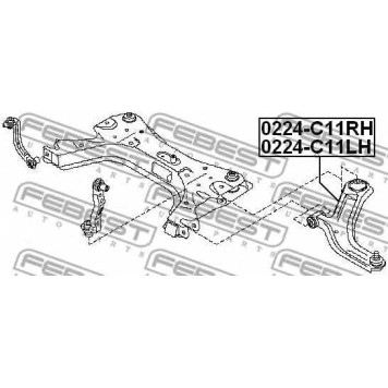 Рычаг независимой подвески колеса FEBEST 0224-C11LH-1
