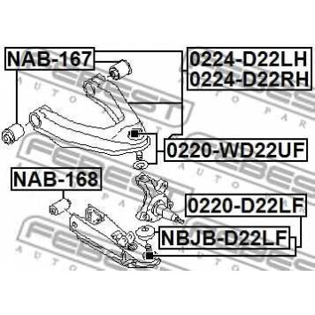Рычаг независимой подвески колеса FEBEST 0224-D22LH-1