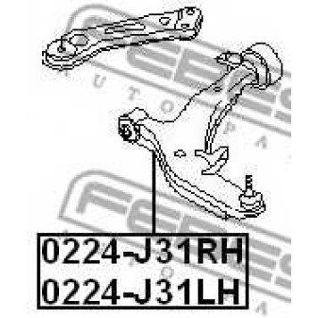 Рычаг независимой подвески колеса FEBEST 0224-J31RH-1