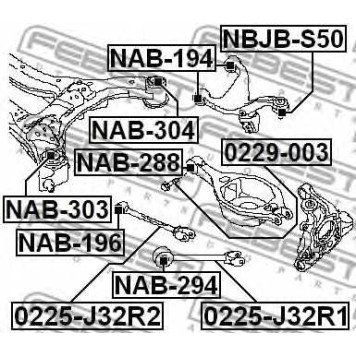 Рычаг независимой подвески колеса FEBEST 0225-J32R2-1
