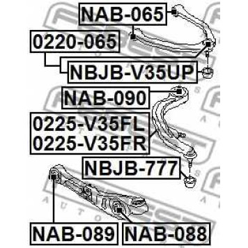 Рычаг независимой подвески колеса FEBEST 0225-V35FR-1