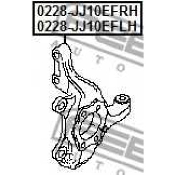 Поворотный кулак, подвеска колеса FEBEST 0228-JJ10EFLH-1