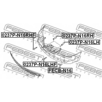 Кронштейн, буфер FEBEST 0237P-N16RHF-1