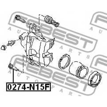 Направляющий болт корпуса скобы тормоза FEBEST 0274-N15F-1