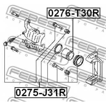 Ремкомплект тормозного суппорта FEBEST 0275-J31R-1