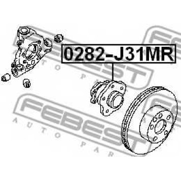 Ступица колеса FEBEST 0282-J31MR-1