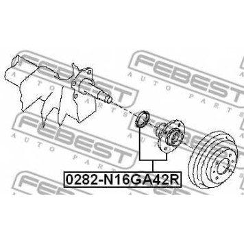Ступица колеса FEBEST 0282-N16GA42R-1