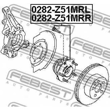 Ступица колеса FEBEST 0282-Z51MRL-1