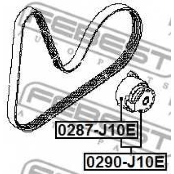 Натяжной ролик поликлинового ременя FEBEST 0287-J10E-1