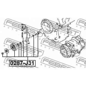 Натяжной ролик поликлинового ременя FEBEST 0287-J31-1