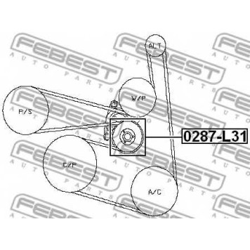 Натяжной ролик поликлинового ременя FEBEST 0287-L31-1