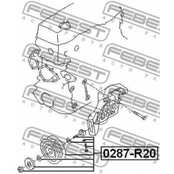 Натяжной ролик поликлинового ременя FEBEST 0287-R20-1