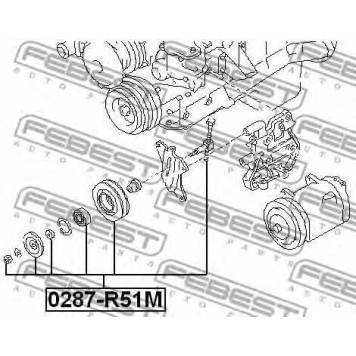 Натяжной ролик поликлинового ременя FEBEST 0287-R51M-1
