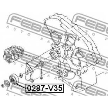 Натяжной ролик поликлинового ременя FEBEST 0287-V35-1