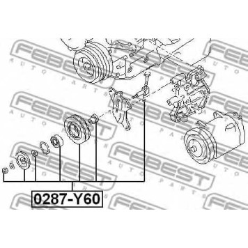 Натяжной ролик поликлинового ременя FEBEST 0287-Y60-1