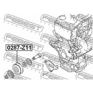 Натяжной ролик поликлинового ременя FEBEST 0287-Z11-1
