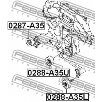 Паразитный / ведущий ролик поликлинового ременя FEBEST 0288-A35U-1