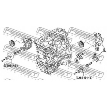 Паразитный / ведущий ролик поликлинового ременя FEBEST 0288-E11E-1