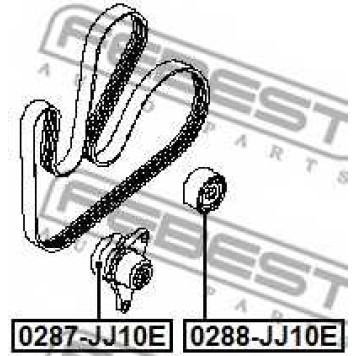 Паразитный / ведущий ролик поликлинового ременя FEBEST 0288-JJ10E-1