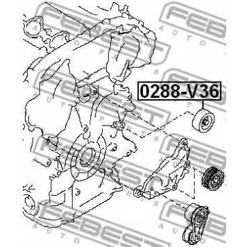 Паразитный / ведущий ролик поликлинового ременя FEBEST 0288-V36-1