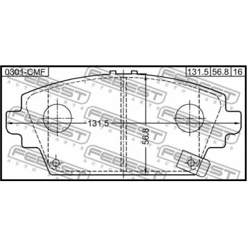 Колодки тормозные дисковые передний для HONDA ACCORD(CG,CH,CK) / NISSAN ALMERA TINO(V10), PRIMERA(P12,WP12) <b>FEBEST 0301-CMF</b>-1